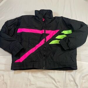 Vintage UAI Winter Ski Jacket with Neon Pink & Lime Accents